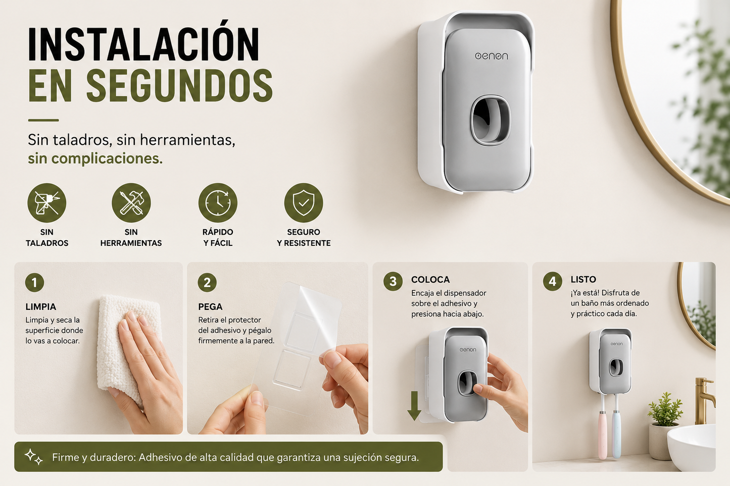 Dispensador Automático de Pasta de Dientes con Soporte para Cepillos