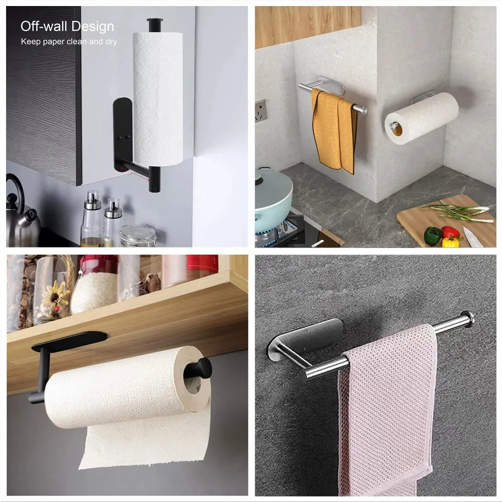 Portarrollos de Cocina Adhesivo Multifunción